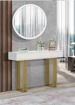 Móvel de entrada com design decorativo e funcional