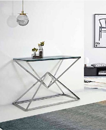 Móvel de entrada com design decorativo e funcional